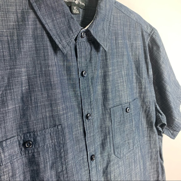Beverly Hills Polo Club Men's Button Down Shirt XL Blue Short Sleeve - Picture 3 of 6
